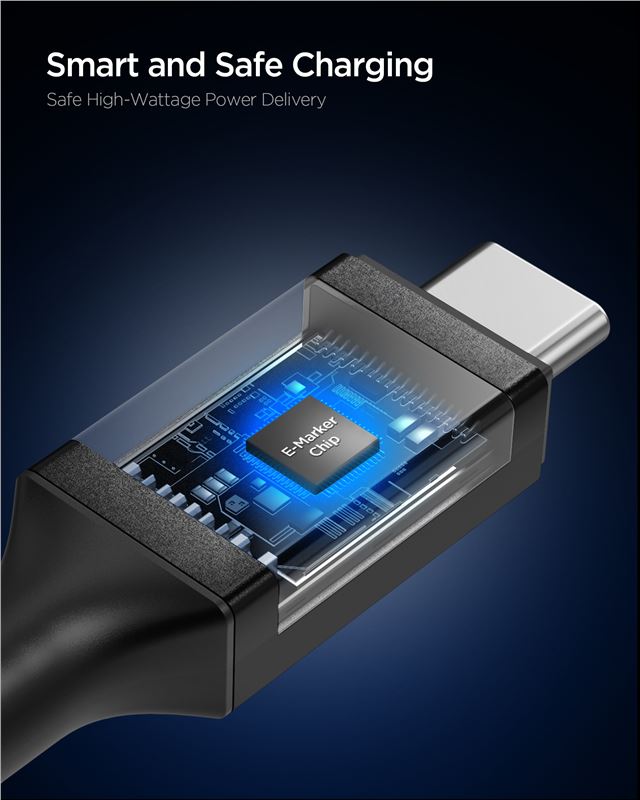 Cablu Spigen Essential USB C la USB C 240W, 1.2m, negru (iPhone 17 Pro Max, ACA09461) by www.silkase.ro